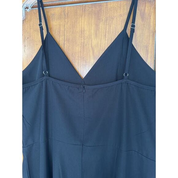 Women’s Black Jumpsuit Sz XXL/2X Sleeveless Flowy Wide Leg V-neck Layering - Picture 5 of 12